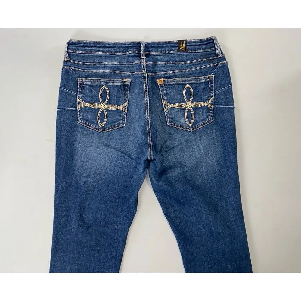 Aura by Wrangler Bootcut 5-Pocket Stretch Denim Jeans. Medium Wash, Women's 12. - Picture 8 of 9